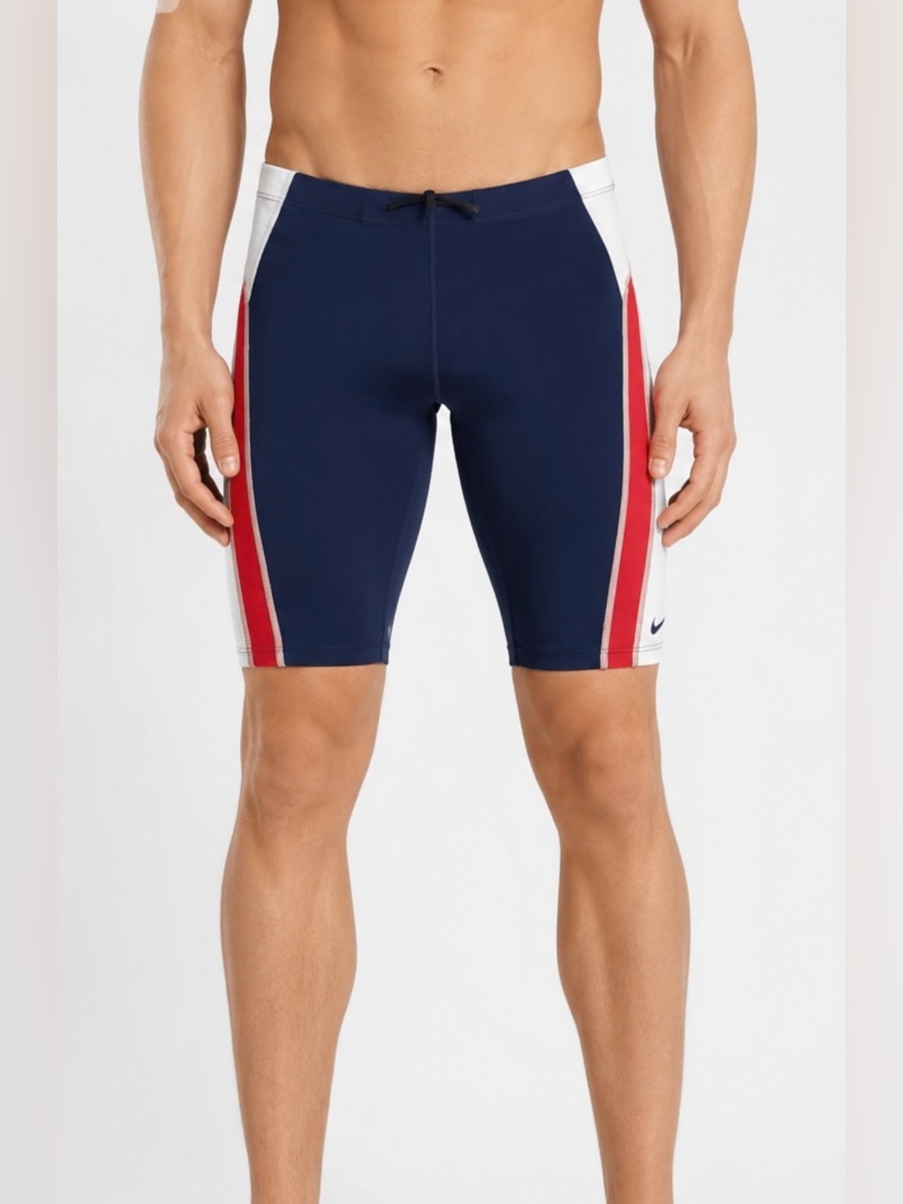 Nike Swim Jammer Men’s 34 Navy Red White Competition Training Swim Shorts